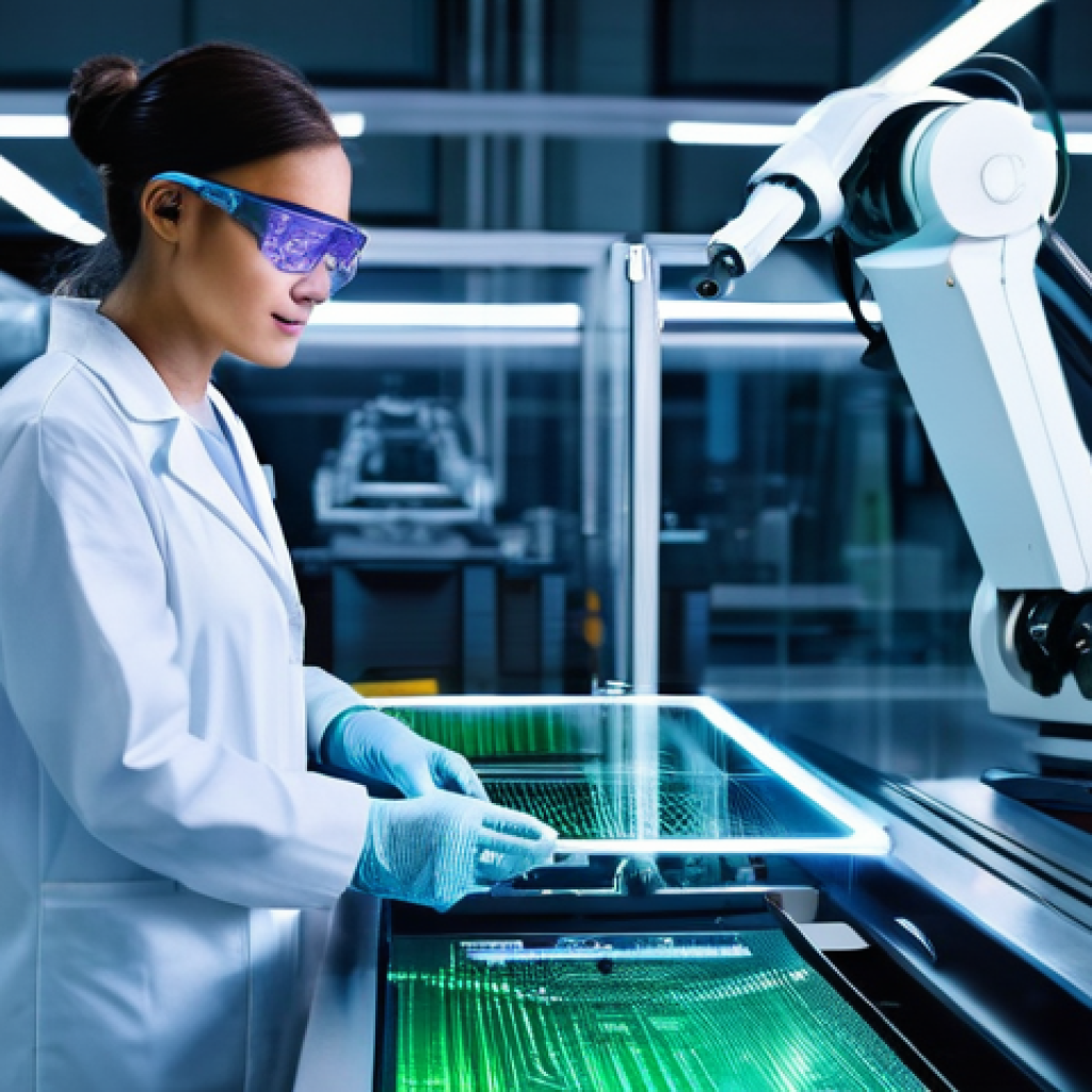 산업공학과 로보틱스 - **Prompt:** A state-of-the-art, brightly lit smart factory floor where a skilled engineer, wearing a...