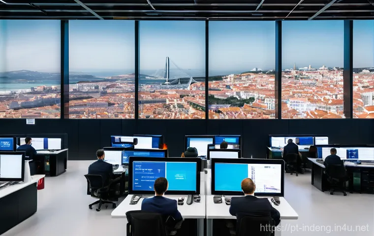 산업공학과 차세대 물류 시스템 - **Prompt 1: A Glimpse into Portugal's AI-Driven Logistics Command Center**
"A wide shot of a fut...