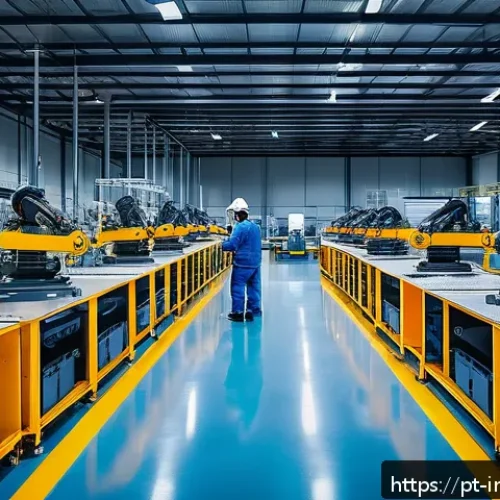 산업공학과 최적화 알고리즘 - A modern Brazilian industrial factory floor with advanced intelligent automation systems in operatio...