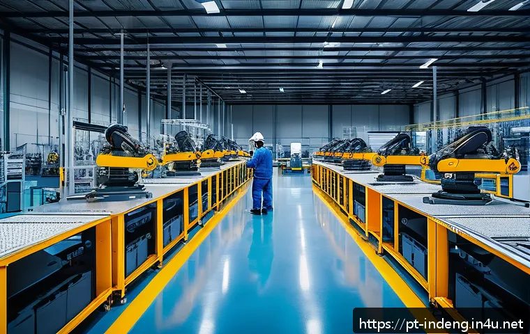 산업공학과 최적화 알고리즘 - A modern Brazilian industrial factory floor with advanced intelligent automation systems in operatio...