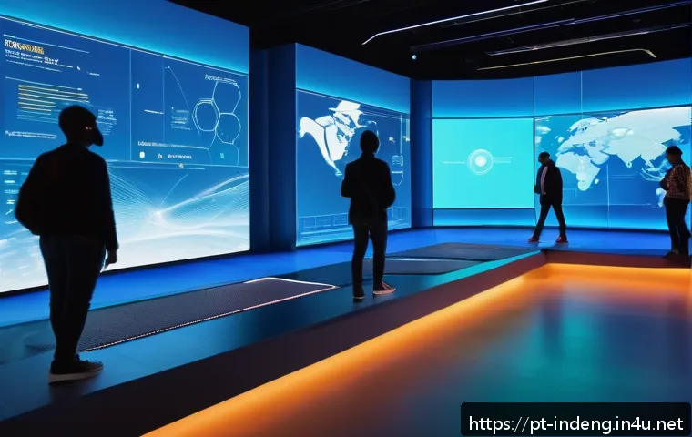 산업공학과 메타버스 - A futuristic virtual event platform scene showcasing a diverse group of users navigating seamlessly ...